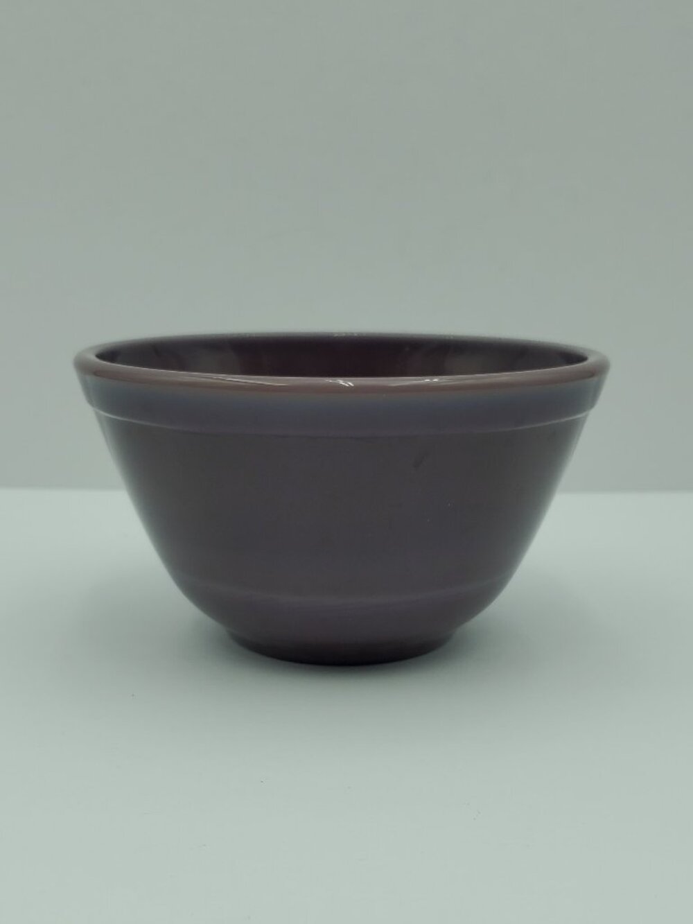 Mosser Glass Eggplant Small Mixing Bowl Purple Pressed Glass Serving Bowl